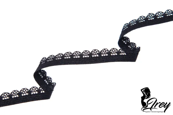 170 Резинка ажурная арт.248, 12 мм Турция, черный (фасовка)