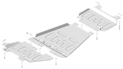 Защита алюминиевая 5 мм Д; ПДф;КПП, РК Ford F-150 2017-2021 MOTODOR.30710