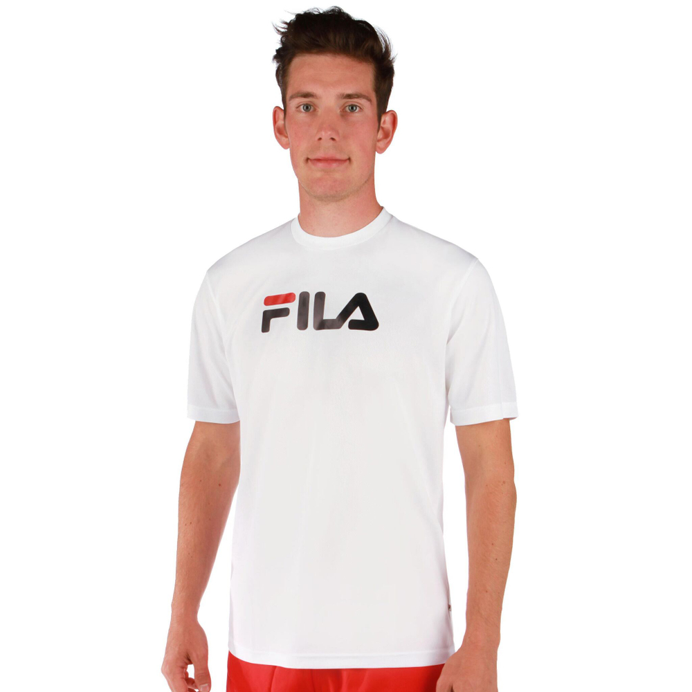 Мужское теннисное поло Fila Logo T-Shirt Men - White, Dark Blue