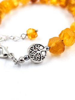 Браслет из цельного необработанного янтаря