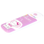 Пенал металлический 2 отделения Alingar, 55 х 190 мм, "Happy", ассорти (слоник, пингвин, мишка, кошечка)