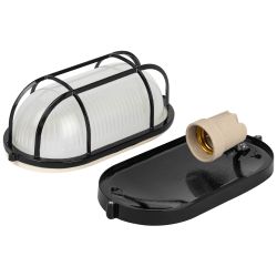 Светильник ЭРА НБП 04-60-002 Акватермо алюминий/стекло решетка IP54 E27 max 60Вт 212х105 черный