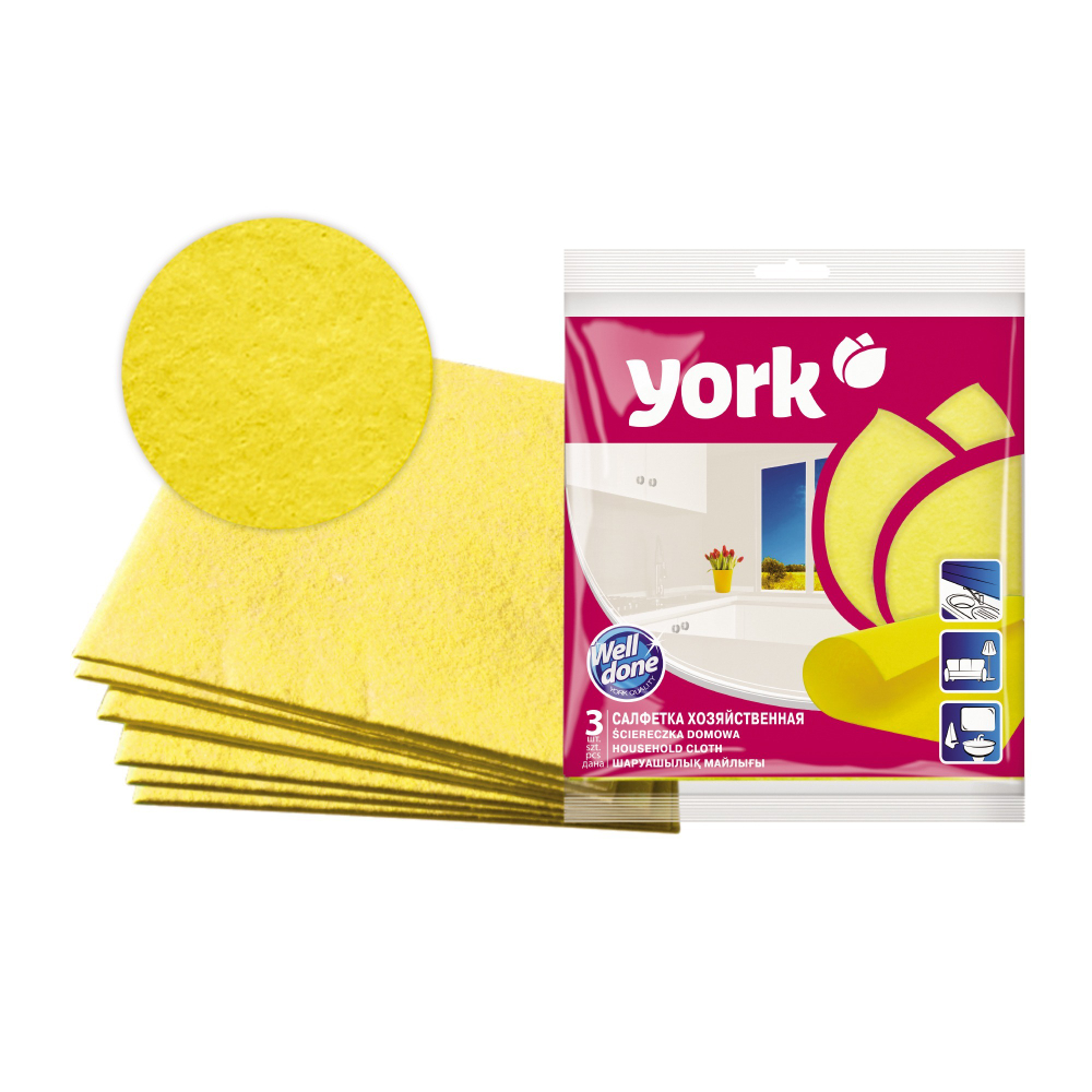 Салфетки хозяйств.вискоза 35*35см /YORK/ 020010