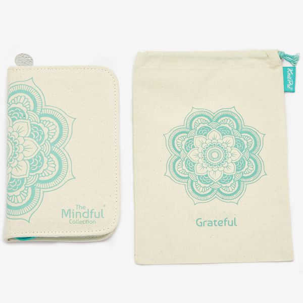 Набор чулочных спиц Knit Pro Mindful Grateful (Благодарный) нержавеющая сталь, пластик, серебристый, бирюзовый, 7 видов спиц в набор, 36331