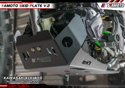 Yamoto Skid Plate for Kawasaki KLX125-140-150. Aluminium. V2.4 Black