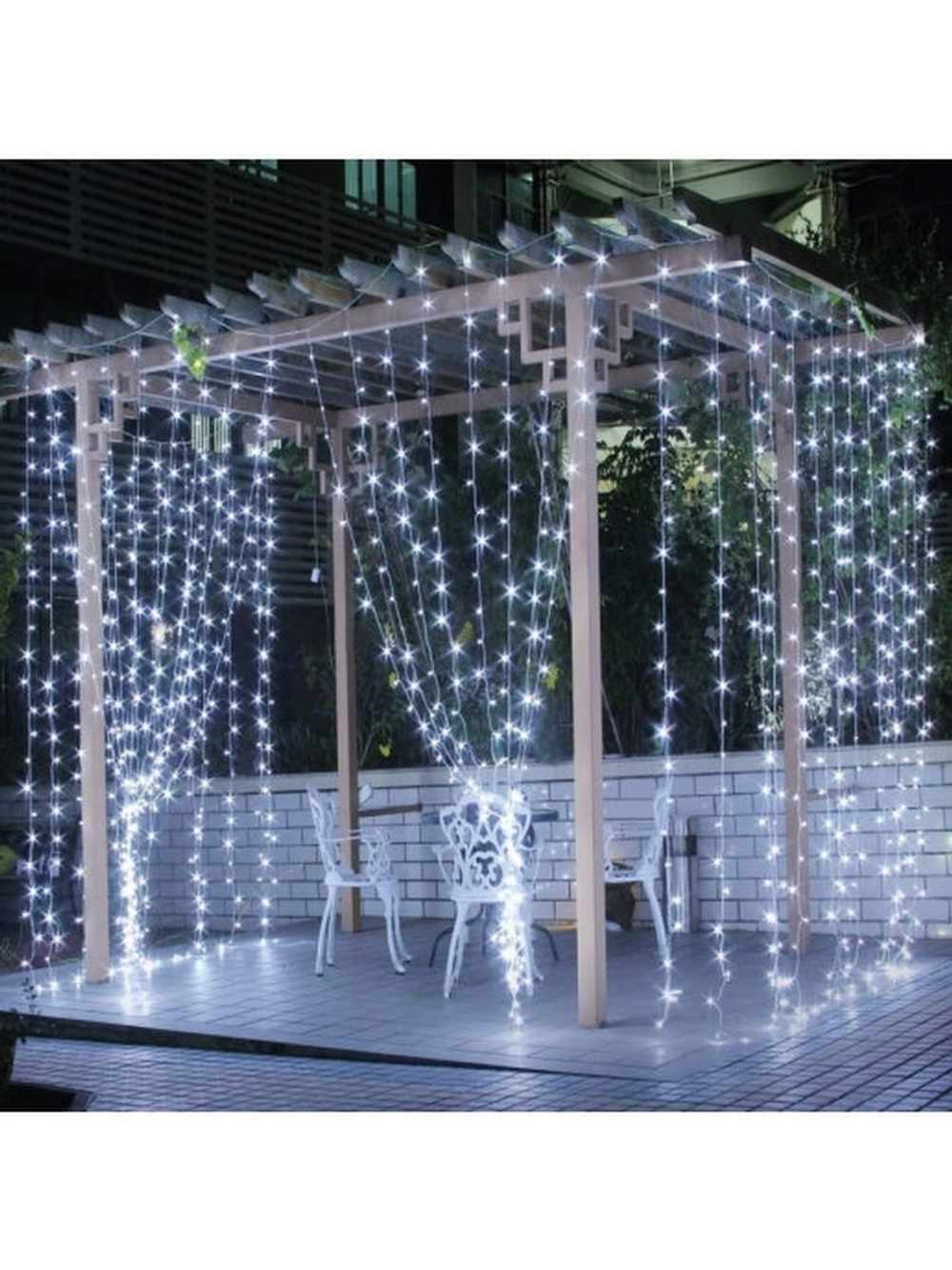 Гирлянда новогодняя штора 3x3/занавес/светодиодная/на окно/дождик