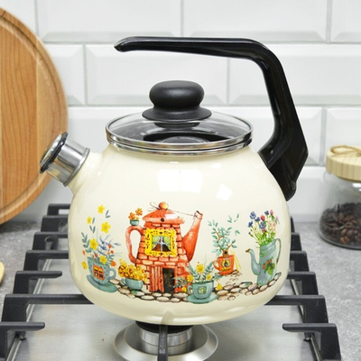 Чайник 3л со свистком "Чайный домик"