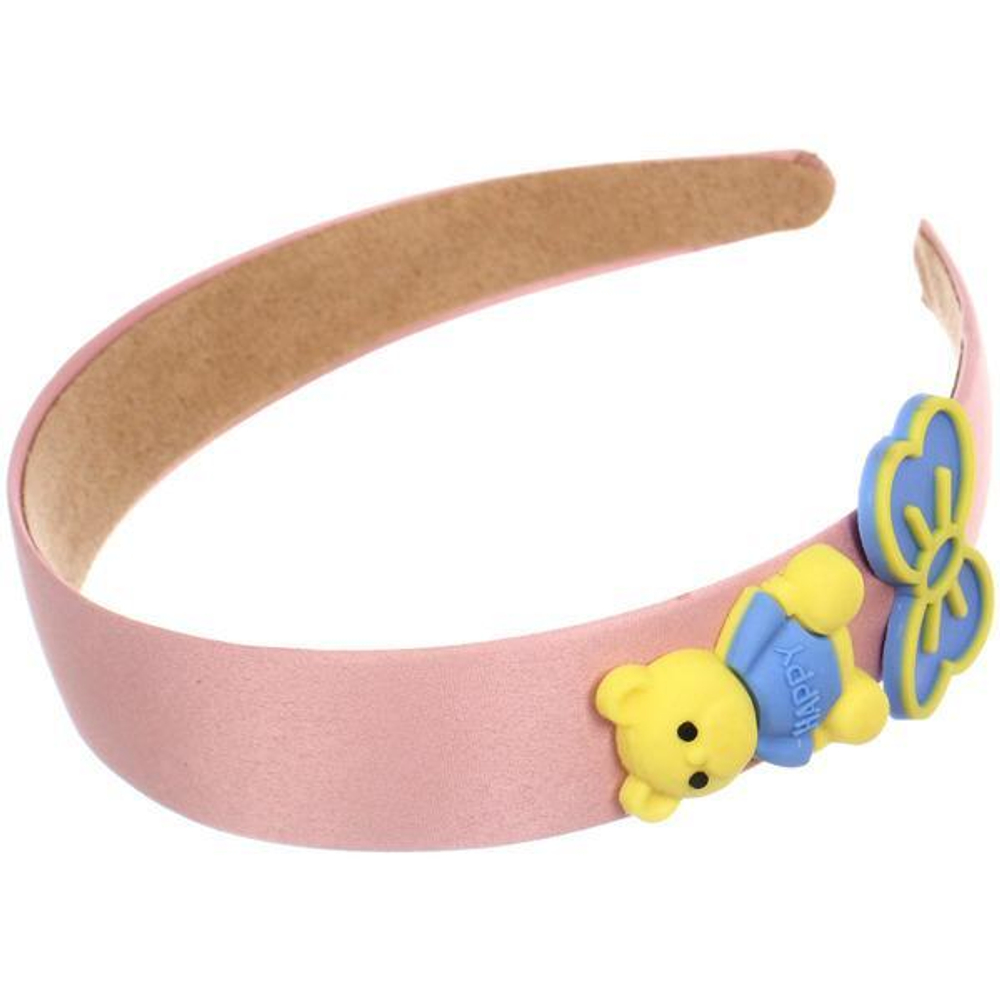 Ободок для волос "БАМБИ БУМ", бантик и мишка, розовый, лавандовый и голубой (JINRE TRAVEL)