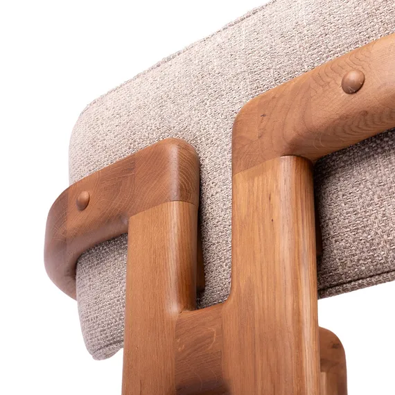 Стул Oberon, бежевая рогожка, ножки орех