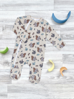 Утеплённый комбинезон с закрытой ножкой Mjölk Белочки, уценка