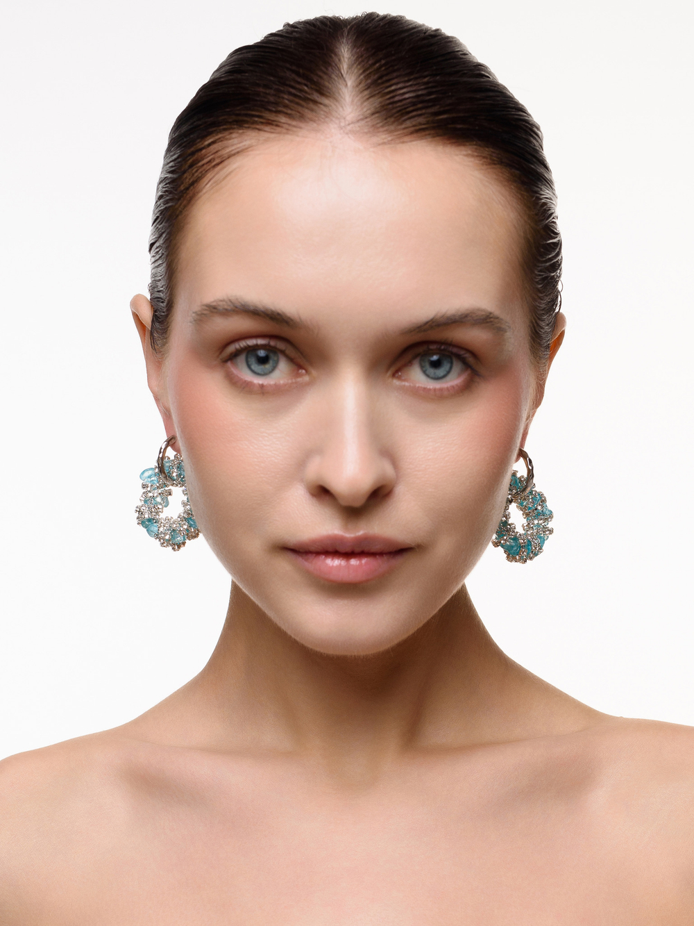 Серьги "Character New" Blue Agate