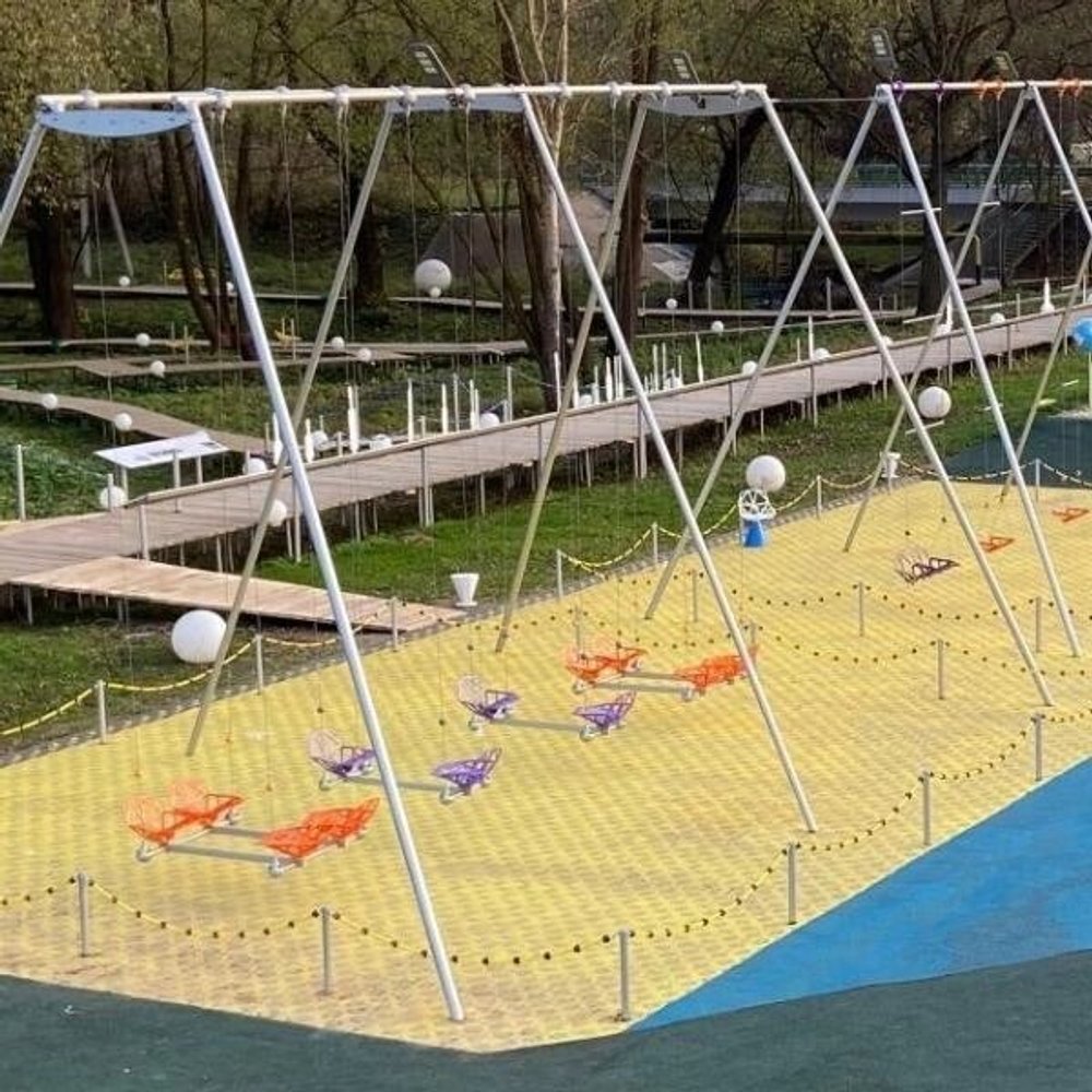 Качели парные усиленные непрозрачные высотой 650 см