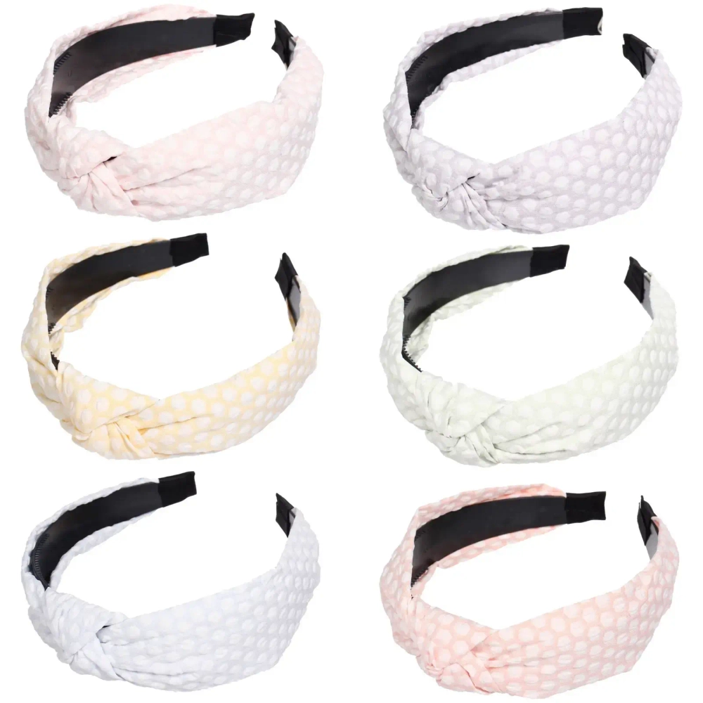 Ободок для волос «ЛАФАНТАЛЬ», зефирки, ширина 2.8см, микс 6 цветов (стикер на внутр. часть)