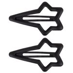 Заколки для волос НАБОР 2 шт., 5,5 см, клик-клак, soft touch, чёрный, MONTE VITA, 457081