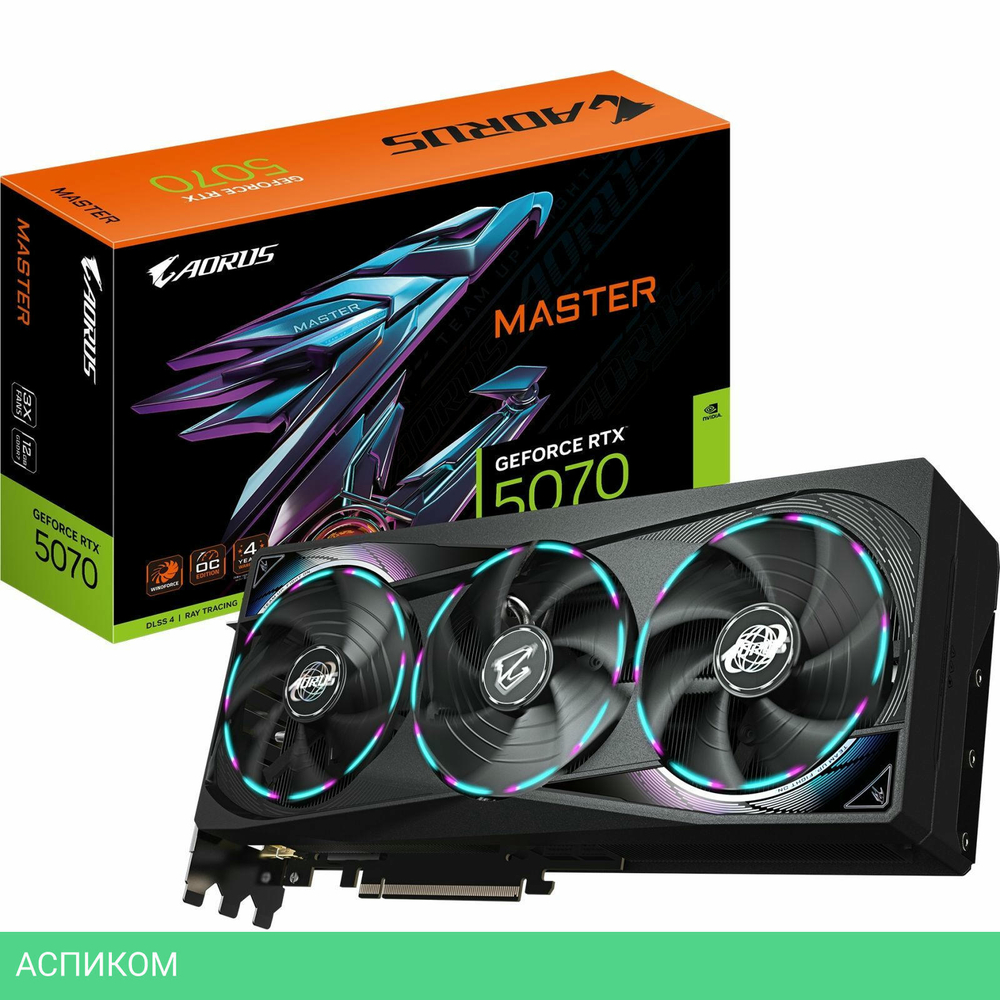 Видеокарта Gigabyte Aorus GeForce RTX 5070 Master 12G GDDR7 (GV-N5070AORUS M-12GD)