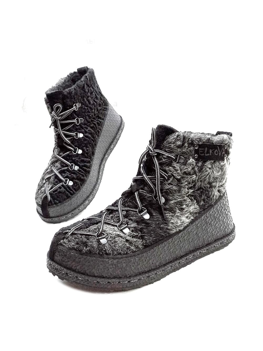 Ботинки из натурального каракуля "DOUBLE COLOR"