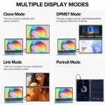 18.5" Портативный двойной монитор с откидной подставкой Delta Plus FHD IPS 1980х1080, 100 Гц