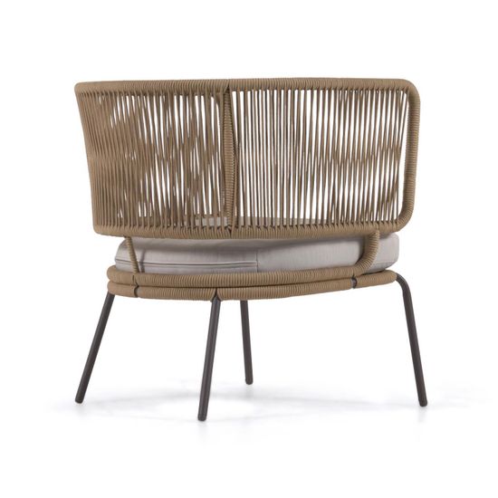 Кресло Nadin из бежевого шнура с ножкой из оцинкованной стали La Forma Испания