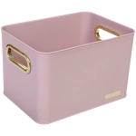 Корзина - органайзер для хранения с крышкой «ОКСФОРД», цвет нежно-розовый, 24,8*18*16см (лейбл Селфи)