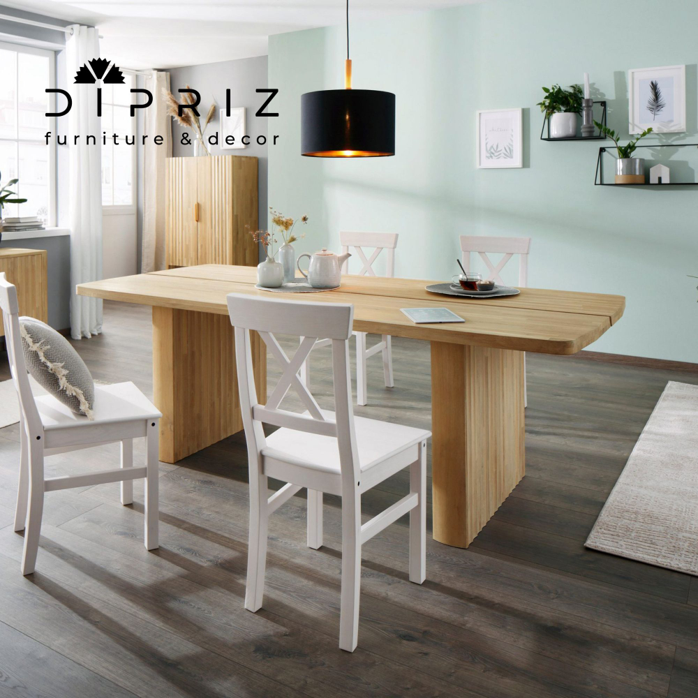 Стол обеденный 220х100 Розенбург из массива дуба на ножках