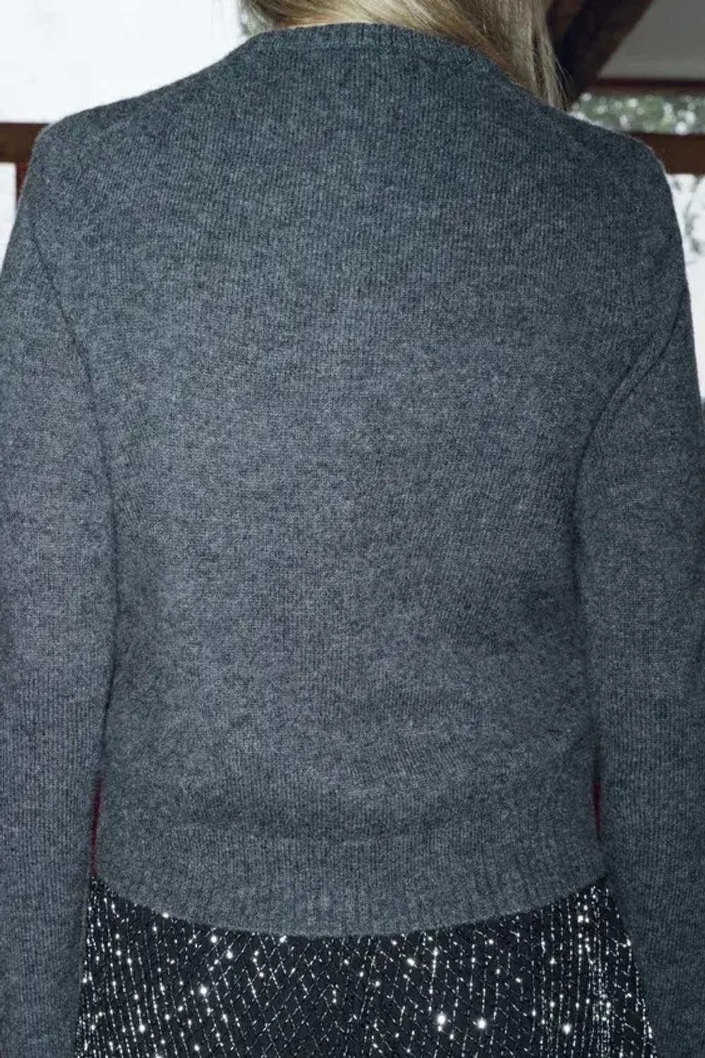 ZARA БАЗОВЫЙ КАРДИГАН ИЗ 100% ШЕРСТИ, СЕРЫЙ