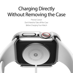 Чехол-бампер серебристого цвета из TPU от Dux Ducis для смарт часов Apple Watch размером 46 мм, на 10 серию, серия Hamo Series Case