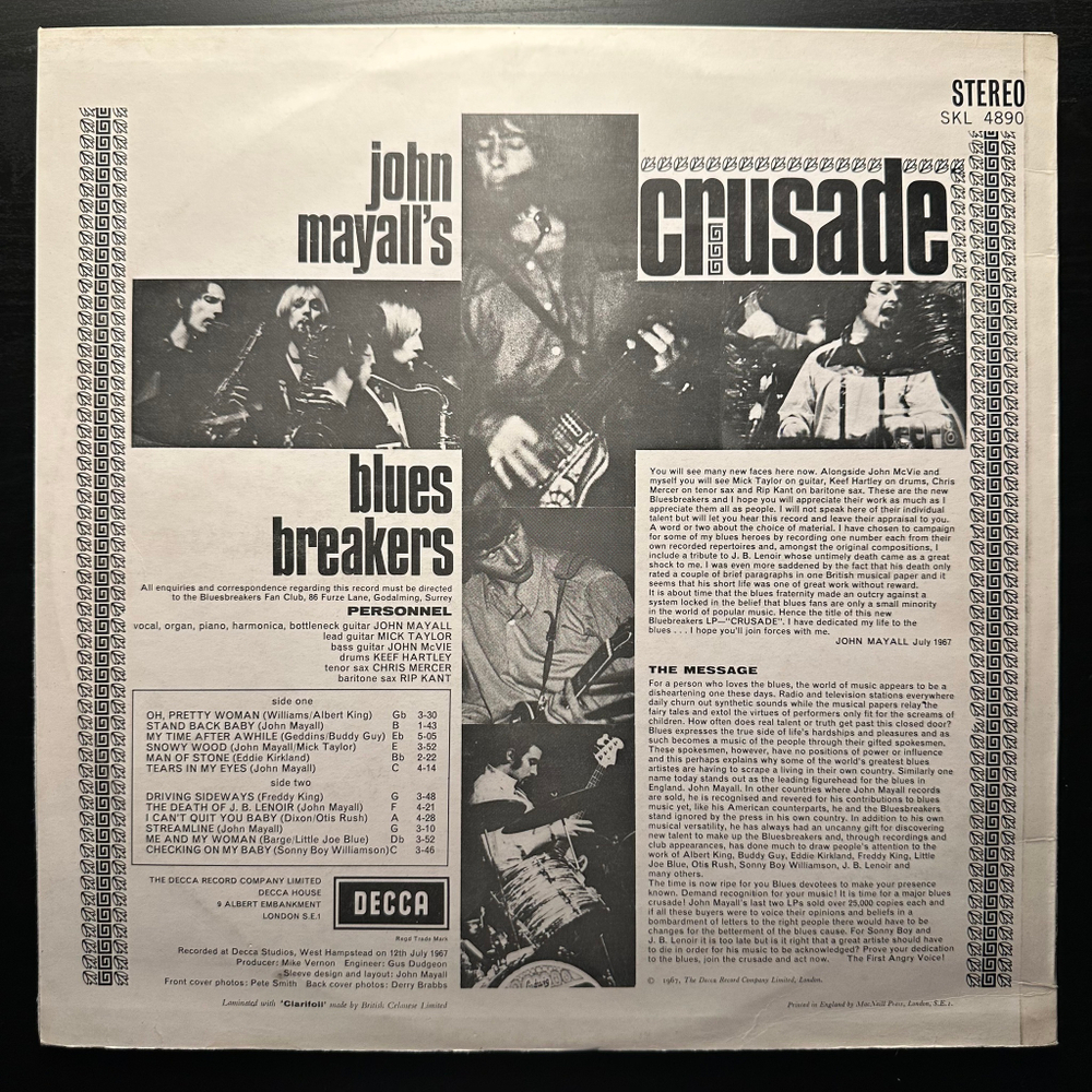 John Mayall's Bluesbreakers - Crusade (Англия 1967г.)