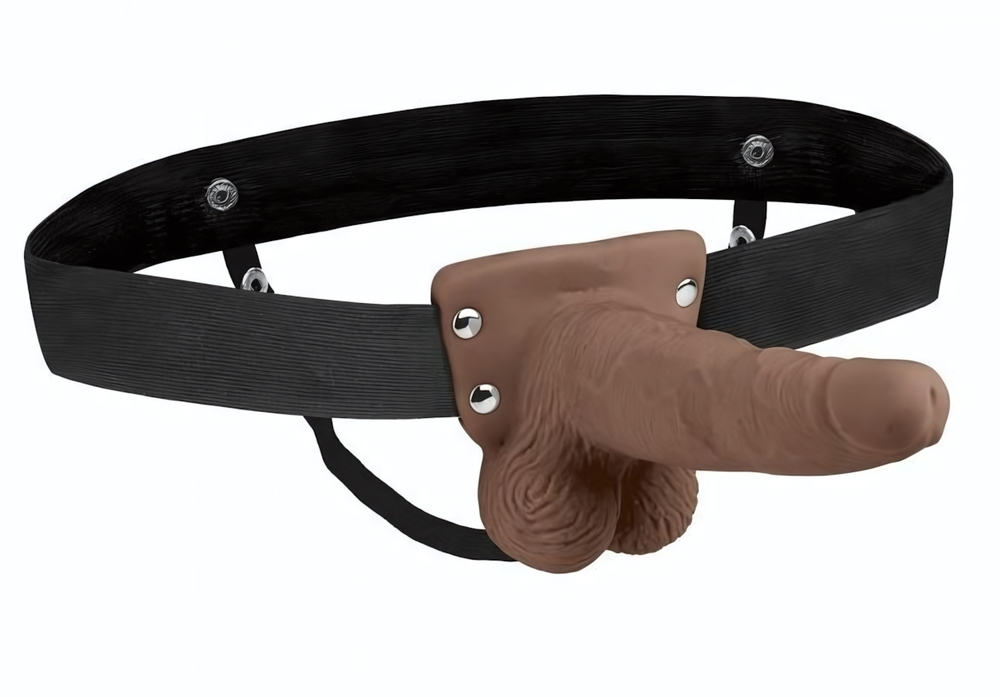 Коричневый перезаряжаемый вибрострапон - 18 см. (Цвет: коричневый)