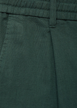 Льняные брюки slim fit со шнурком