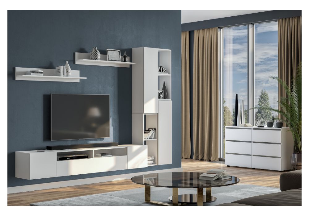 ТВ-Тумба Валенсия белый текстурный