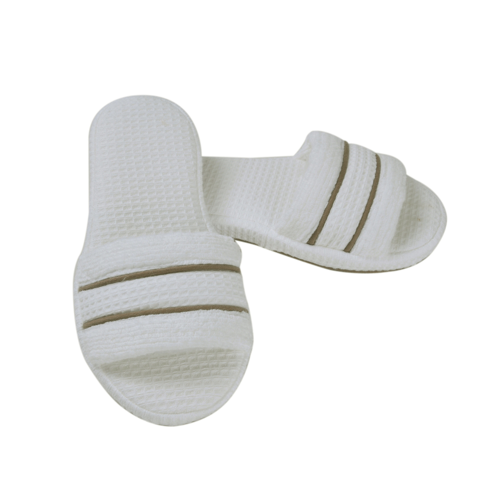 Домашние тапочки Hamam Tosya белые с коричневым Турция