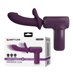 Фиолетовый вибромассажёр с поступательными движениями Pretty Love DJ Scholar Thrusting Super Powerful Gun Massage Purple BW-055028