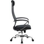 Кресло руководителя Метта "S" SU-1-BK комплект 17, CH, экокожа перф. черн. №48, топ-ган (101/003, 131/003)