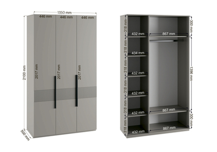 Шкаф Woodville Ника бежевый мат-05, кашемир