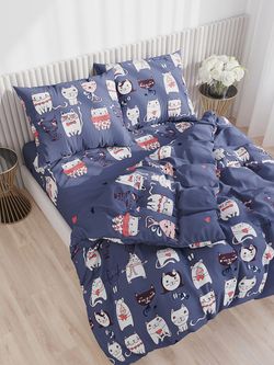 Наволочка комплект 2шт поплин Сказка "Catling" 50x70 см на молнии