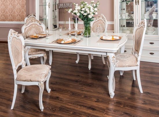Стол обеденный НАТАЛИ прямоугольный белый глянец