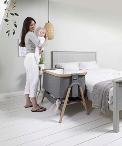 Колыбель приставная Tutti Bambini CoZee c колёсами GTD Oak/Charcoal