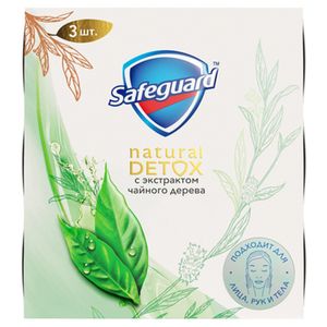 Набор мыло Safeguard Natural detox с экстрактом чайного дерева 3 шт 330 гр/упак