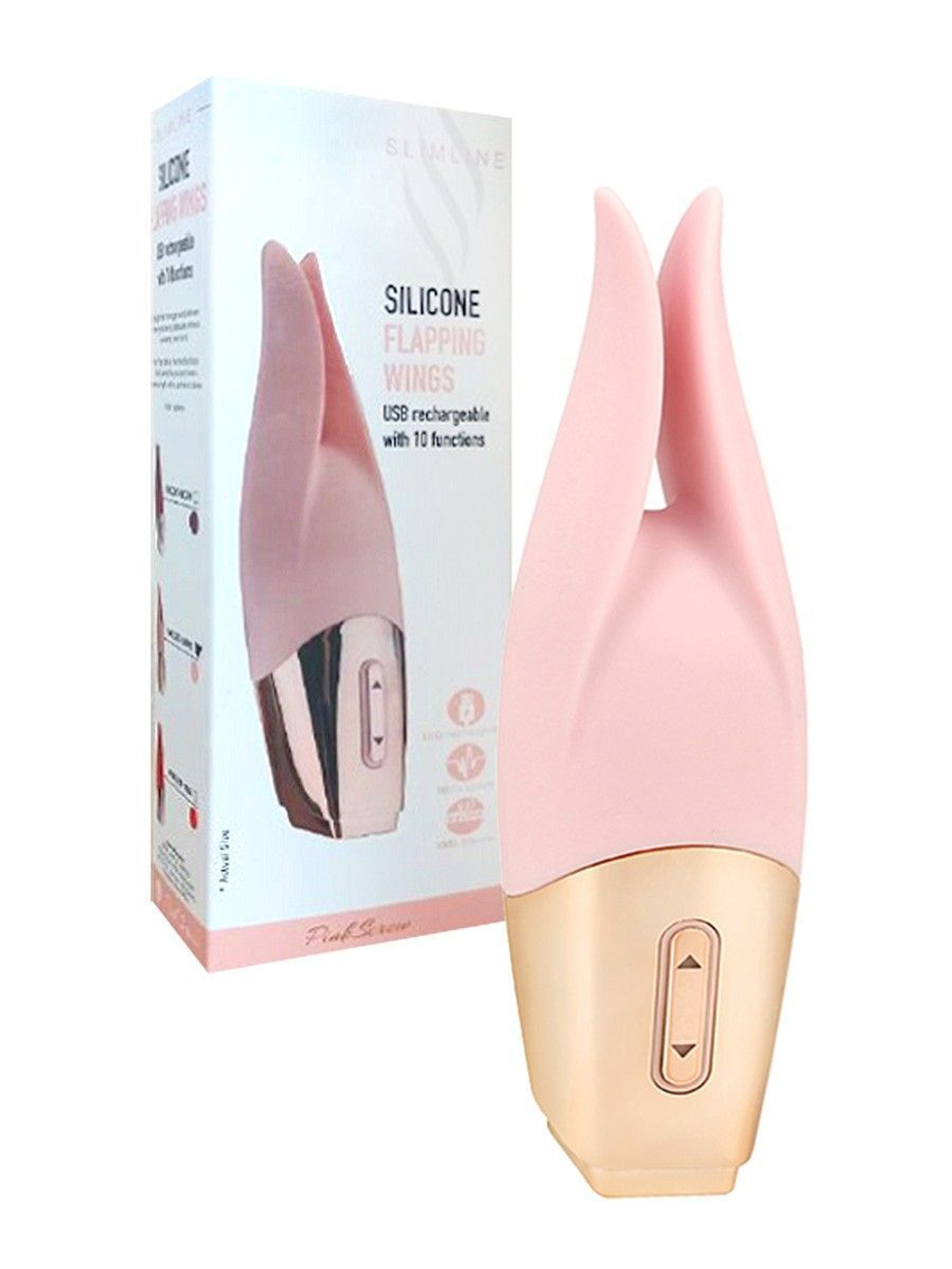 Нежно-розовый мини-вибратор с раздвоенным кончиком - 12,3 см. (Цвет: нежно-розовый)