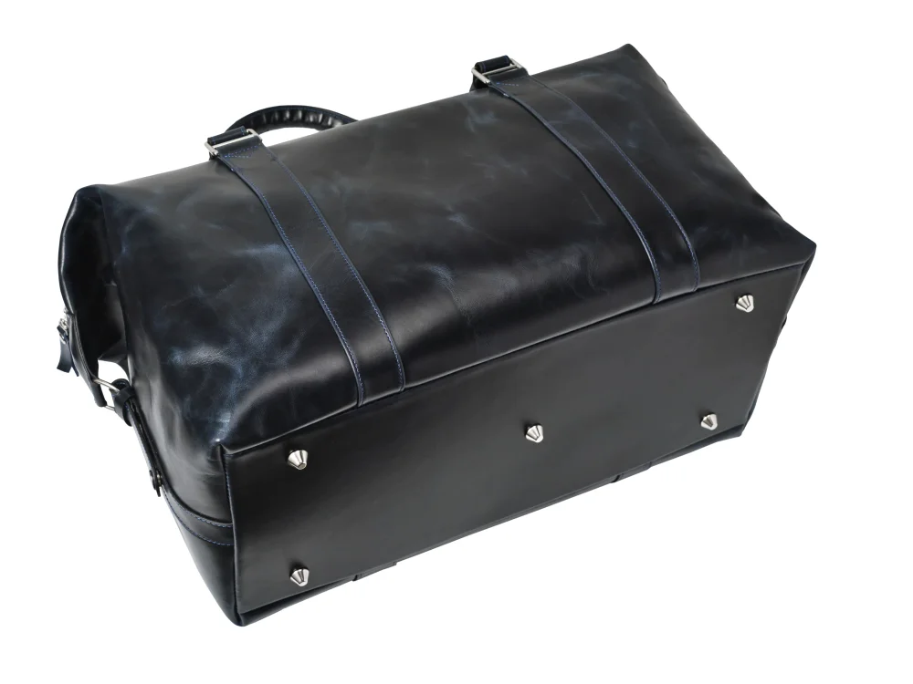 Дорожная сумка из натуральной кожи "Atlas Dark Blue"