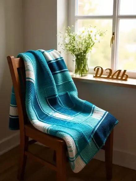 Детский плед 90*90, ручная работа, акрил.