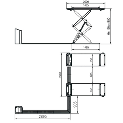 WDK-505X Подъемник ножничный слесарный 3,5 тонны, 380В