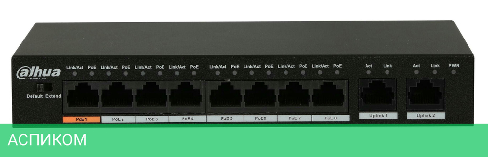 Коммутатор Dahua DH-PFS3010-8ET-65