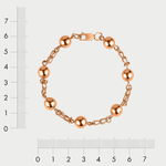 Браслет из розового золота 585 пробы для женщин без вставок (арт. 7492)