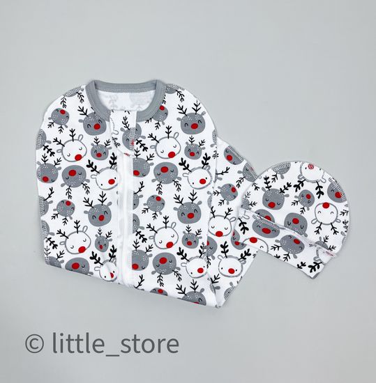 Кокон новогодний "Оленята" с шапочкой