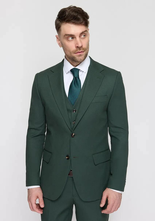 Мужской классический костюм тройка (зеленый) А13