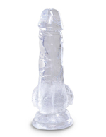 Прозрачный фаллоимитатор King Cock Clear 5 Cock with Balls - 15,2 см. (Цвет: прозрачный)