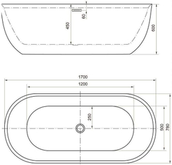 Акриловая ванна Aquanet Delight 170x78 черный матовый
