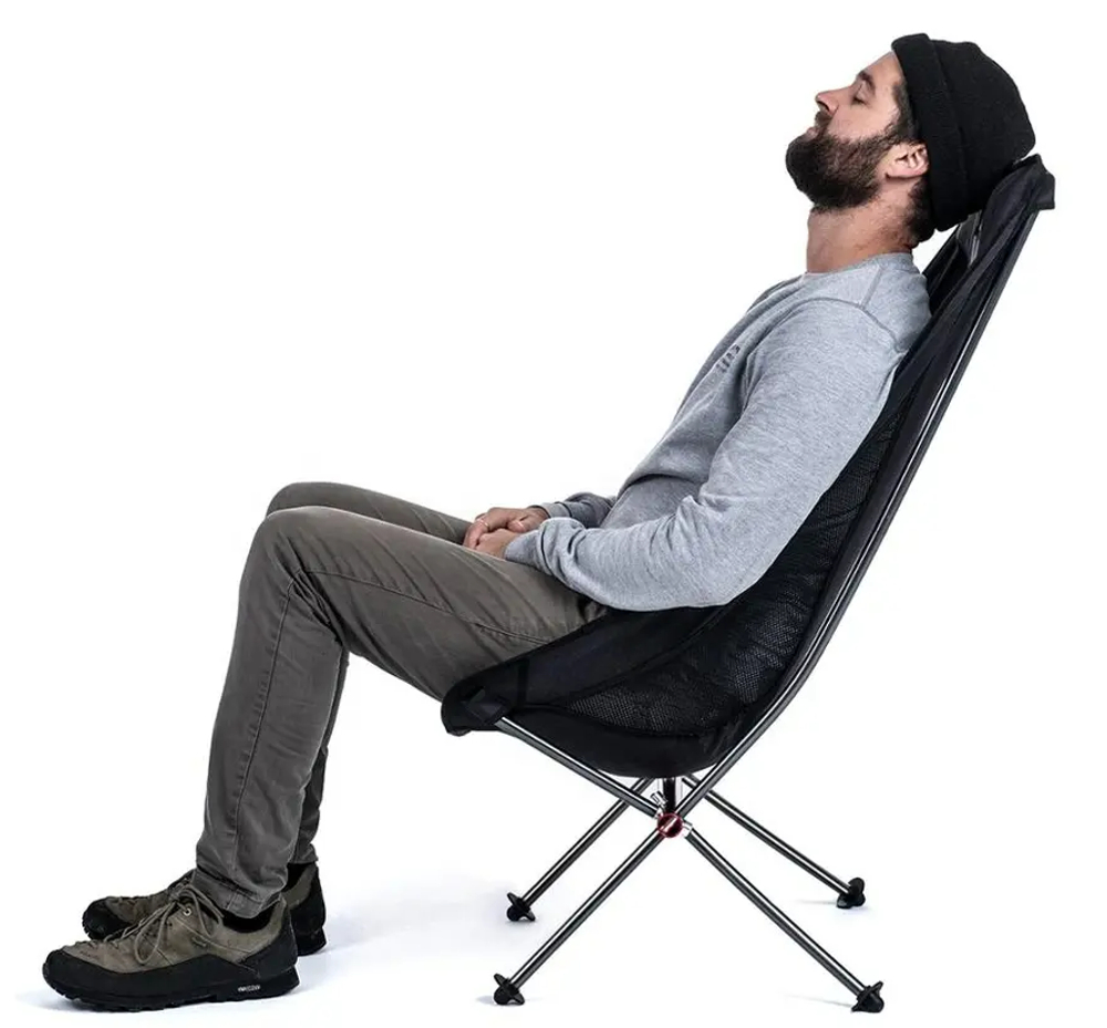 Кресло туристическое Naturehike YL06 складное, серое, высокая спинка, до 150 кг