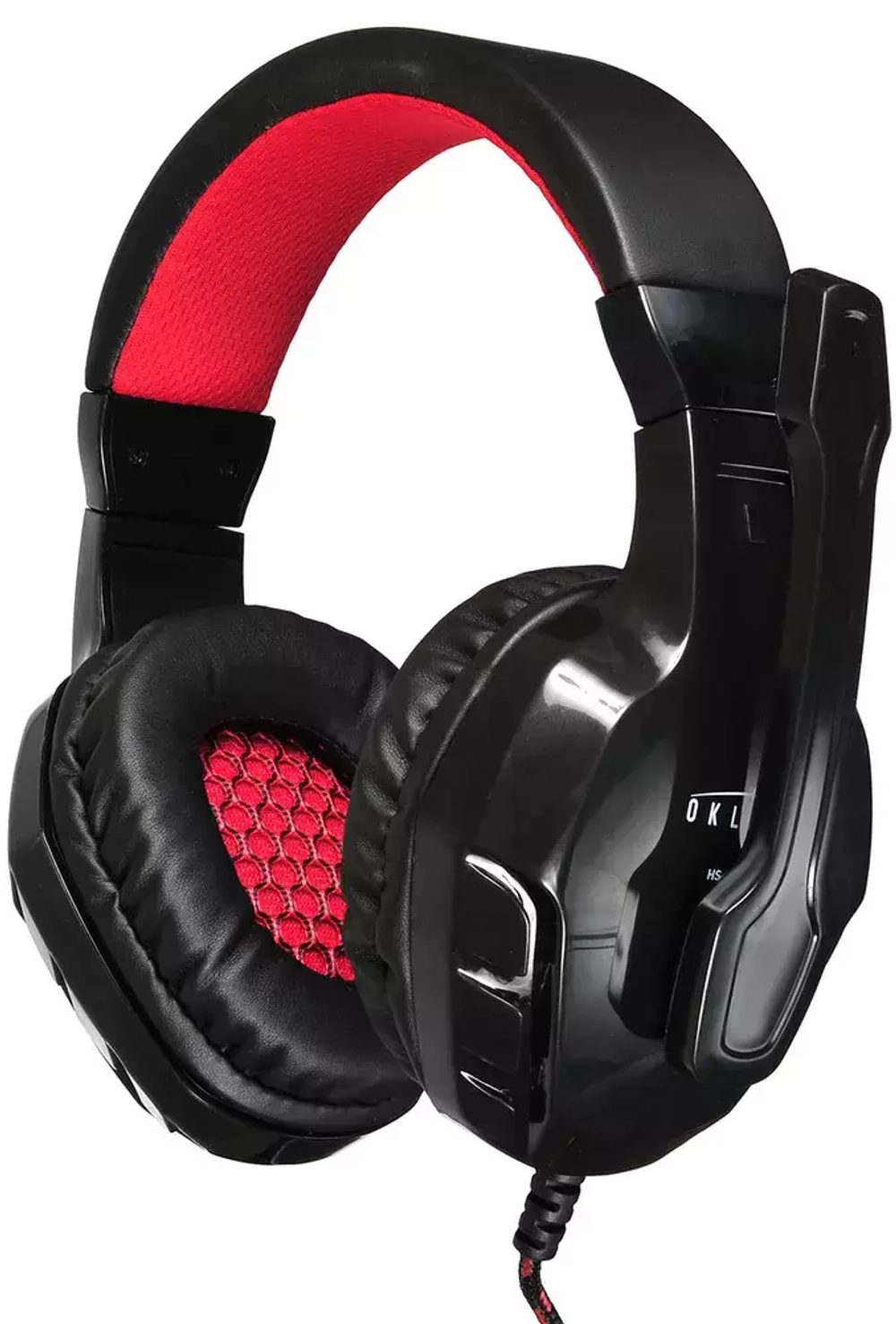 Наушники с микрофоном Оклик HS-L320G, черный/красный